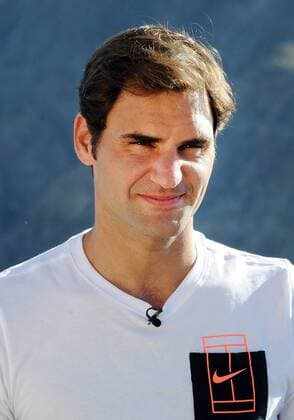 INDIAN WELLS, CA - MARCH 08: ATP Tennis Herren tennis player Roger Federer (SUI) doing a video piece during Player Media Day held during the BNP Paribas Open, on March, 8, 2017, at the Indian Wells Tennis Garden in Indian Wells, CA. (Photo by John Cordes Icon Sportswire) TENNIS: MAR 08 BNP Paribas Open Icon506170308049 EDITORIAL USE ONLY