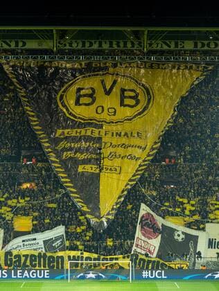 Dortmund, Germany 08.03.2017, UEFA Champions League - 2016 17 Season, Round of 16, Second leg, BV Borussia Dortmund - Benfica Lissabon, 4:0, BVB Fans mit einer Koreographie, Choreografie, suedtribuene ( DeFodi001