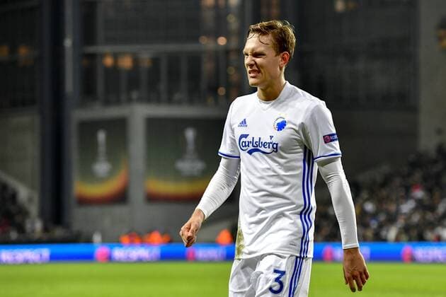 Fußball, EL, FC Kopenhagen - Ajax Amsterdam FC Köpenhamns Ludwig Augustinsson deppar Europa League 2016 2017 FC Kopenhagen - Ajax Amsterdam .  Copyright: PETTERxARVIDSON BB170309PA021