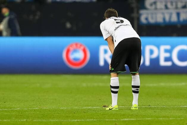 Gelsenkirchen, Germany, 09.03.2017, UEFA Europa League - 2016 17 Season, Round of 16, First leg, FC Schalke 04 - Borussia Moenchengladbach, Tobias Strobl (BMG) enttaeuscht, enttaeuschung ( DeFodi048