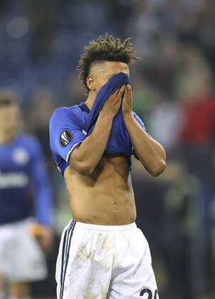 Foto : Verlierermiene bei Schalke , Thilo Kehrer Fussball Europaliga am Do. 09.03.2017 Schalke 04 - Borussia Mönchengladbach 1 - 1