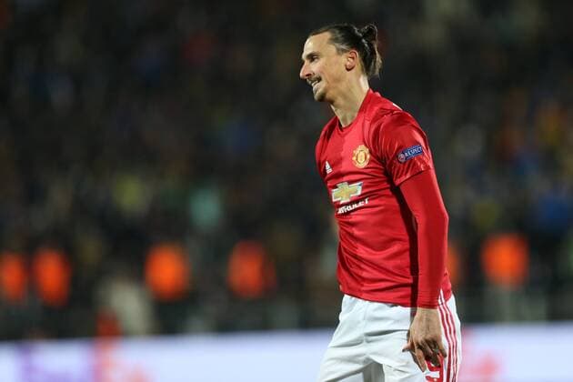 March 9, 2017 - Rostov-On-Don, Russia - Zlatan Ibrahimovic (L) of FC Manchester United ManU vie for the ball during the UEFA Europa League Round of 16, first leg between FC Manchester United and FC Rostov, at Olimp 2 Stadium in Rostov-on-Don, Russia on March 9, 2017. FK Rostov v Manchester United - UEFA Europa League Round of 16: First Leg  - ZUMAn230 20170309_zaa_n230_268 Copyright: xIgorxRussakx