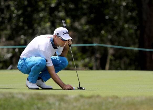 March 10, 2017 - Palm Harbor, Florida, U.S. - DOUGLAS R. CLIFFORD Times.Tyrone Van Aswegen sets up a putt at 7 while playing in the second round of the Valspar Golf Championship at Innisbrook Resort and Golf Club s Copperhead Course on Friday (3 10 17) in Palm Harbor. Florida News - March 10, 2017 - ZUMAs70_ 77763269st Copyright: xDouglasxR.xCliffordx