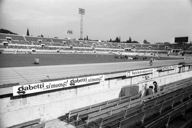 Leichtathletik EM 1974 in Rom, das mäßig besuchte Olympiastadion
