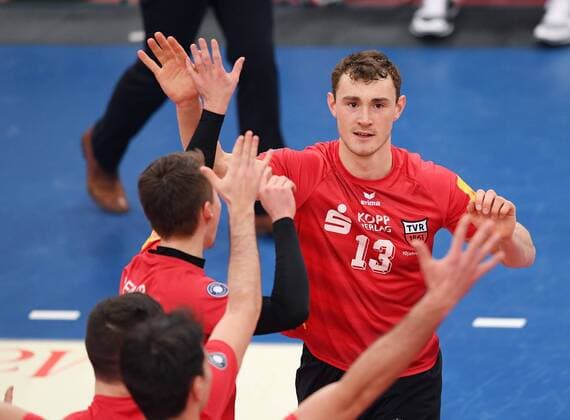 Volleyball 1. Bundesliga Saison 2016 2017 11.03.2017 Pre-Playoff Spiel TV Rottenburg - Netzhoppers SolWo Koenigspark KW JUBEL Moritz Karlitzek (TV Rottenburg) 