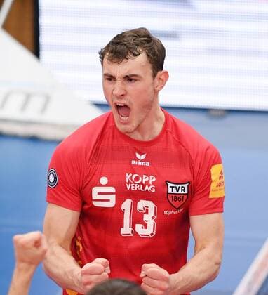 Volleyball 1. Bundesliga Saison 2016 2017 11.03.2017 Pre-Playoff Spiel TV Rottenburg - Netzhoppers SolWo Koenigspark KW JUBEL Moritz Karlitzek (TV Rottenburg) 