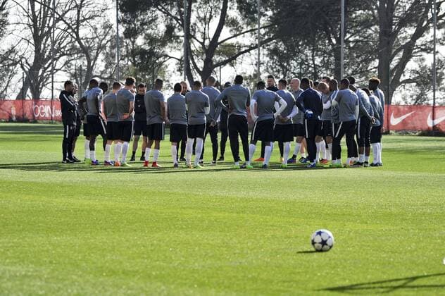 Fußball, CL, AS Monaco Training equipe AS Monaco - Jose Leon Jardim (coach AS Monaco) FOOTBALL : Training - AS Monaco -Champions League - 14 03 2017 NorbertScanella Panoramic 