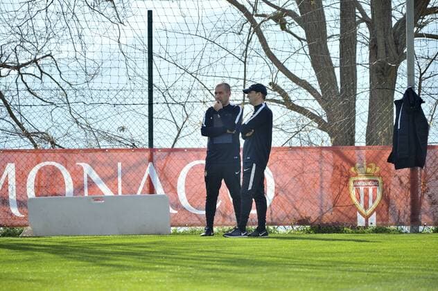 Fußball, CL, AS Monaco Training Jose Leon Jardim (coach AS Monaco) FOOTBALL : Training - AS Monaco -Champions League - 14 03 2017 NorbertScanella Panoramic 