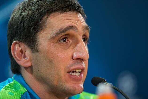 Tayfun Korkut coach of Bayer 04 Leverkusen during the press conference PK Pressekonferenz before the match of Uefa Champions League of Bayer Leverkusen at Vicente Calderon Stadium in Madrid, Spain. March 14, 2017.  (20170314040)