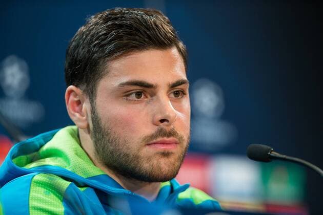 Kevin Volland of Bayer 04 Leverkusen during the press conference PK Pressekonferenz before the match of Uefa Champions League of Bayer Leverkusen at Vicente Calderon Stadium in Madrid, Spain. March 14, 2017.  (20170314042)
