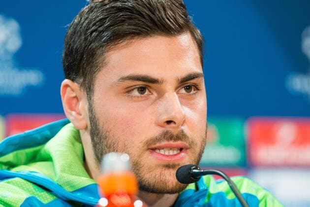 Kevin Volland of Bayer 04 Leverkusen during the press conference PK Pressekonferenz before the match of Uefa Champions League of Bayer Leverkusen at Vicente Calderon Stadium in Madrid, Spain. March 14, 2017.  (20170314032)