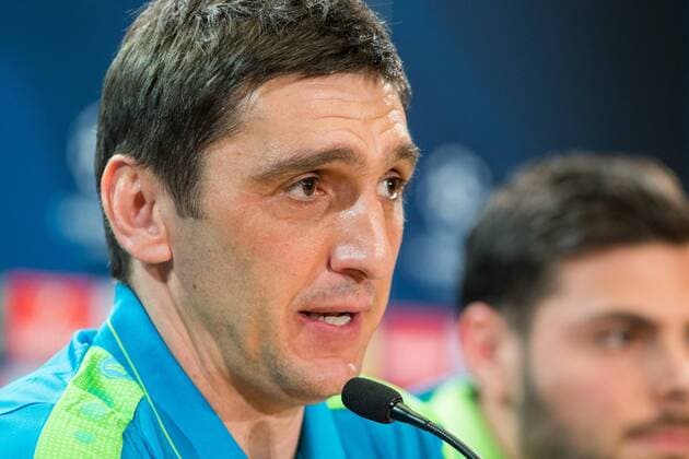 Tayfun Korkut coach of Bayer 04 Leverkusen during the press conference PK Pressekonferenz before the match of Uefa Champions League of Bayer Leverkusen at Vicente Calderon Stadium in Madrid, Spain. March 14, 2017.  (20170314033)