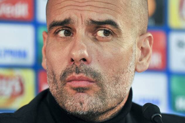 Bilder des Tages - SPORT Pep Guardiola (Manchester City) FOOTBALL : PK - Manchester City - Champions League - 14 03 2017 NorbertScanella Panoramic 