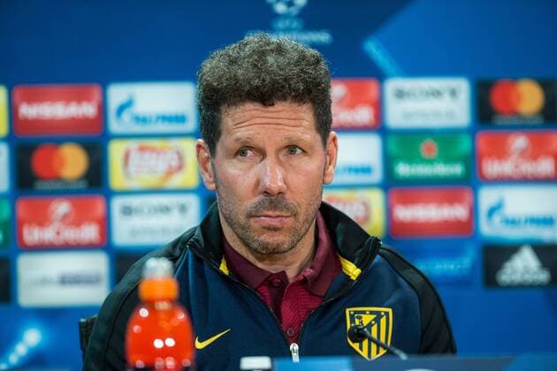 Fußball, CL, Atletico Madrid PK Diego Pablo Cholo Simeone during the press conference PK Pressekonferenz before the match of Uefa Champions League between Atletico de Madrid and Bayer Leverkusen at Vicente Calderon Stadium in Madrid, Spain. March 14, 2017.  (20170314102)