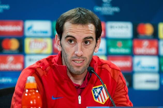 Fußball, CL, Atletico Madrid PK Diego Godin of Atletico de Madrid during the press conference PK Pressekonferenz before the match of Uefa Champions League between Atletico de Madrid and Bayer Leverkusen at Vicente Calderon Stadium in Madrid, Spain. March 14, 2017.  (20170314103)