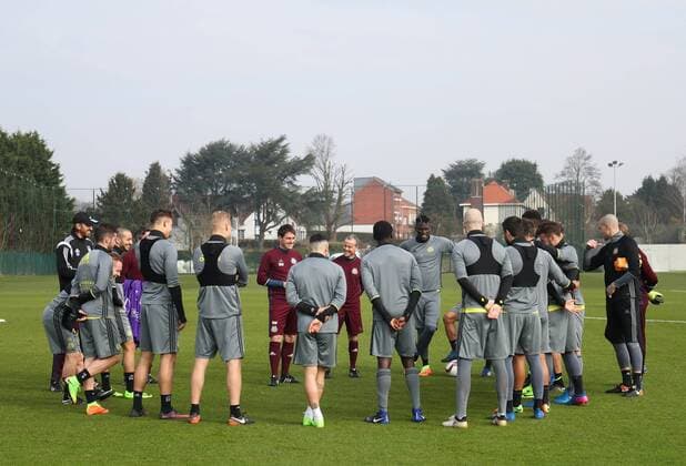 Illustration picture shows a training session of Belgian soccer team RSC Anderlecht in Anderlecht, Wednesday 15 March 2017. Tomorrow Anderlecht is playing a return 1 8 final game of the Europa League competition against Cyprus team Apoel Nicosie. First leg in Nicosie ended on a 0-1 result. VIRGINIExLEFOUR  x05064914x