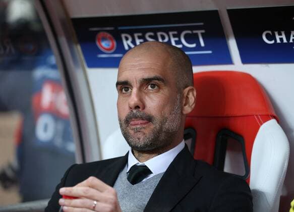 Josep Guardiola manager of Manchester City during the UEFA Champions League Round of 16 2nd Leg match at the Stage Louis ll Stadium, Monaco. Picture date: March 15th, 2017. Pic credit should read: David Klein Sportimage EDITORIAL USE ONLY. No use with unauthorised audio, video, data, fixture lists, club league logos or live services. Online in-match use limited to 120 images, no video emulation. No use in betting, games or single club league player publications.