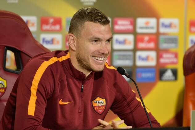 March 15, 2017 - Rome, Italy - Edin Dzeko of AS Roms attends a press conference PK Pressekonferenz at Centro Sportivo Fulvio Bernardini on March 15, 2017 in Rome, Italy. AS Roma press and training session  - ZUMAn230 20170315_zaa_n230_143 Copyright: xSilviaxLorex