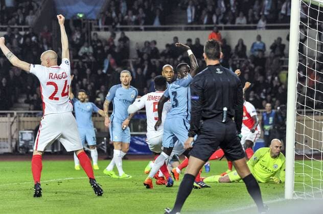 Monaco - Sagna (Manchester City) - Fussball, Champions League, AS Monaco vs. Manchester City - 15 03 2017 NorbertScanella Panoramic 
