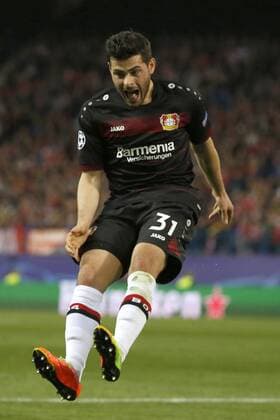 Leverkusen s striker Volland during the UEFA Champions League round of 16 second leg match between Atletico de Madrid and Leverkusen that both teams played at Vicente Calderon stadium in Madrid, Spain, 15 March 2017. ATLATICO DE MADRID VS. LEVERKUSEN !ACHTUNG: NUR REDAKTIONELLE NUTZUNG!  Copyright: xKikoxHuescax MAD003 20170315-636252141551053651