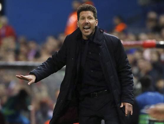 Atletico de Madrid s Argentinian coach Diego Pablo Simeone reacts during the UEFA Champions League round of 16 second leg match between Atletico de Madrid and Leverkusen that both teams played at Vicente Calderon stadium in Madrid, Spain, 15 March 2017. ATLATICO DE MADRID VS. LEVERKUSEN !ACHTUNG: NUR REDAKTIONELLE NUTZUNG!  Copyright: xJuanJoxMartinx MAD003 20170315-636252143525208341