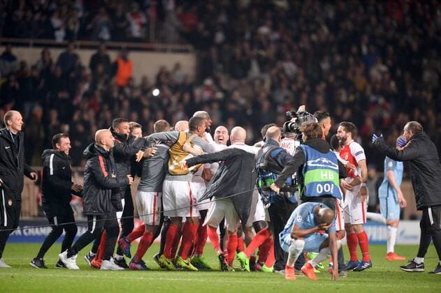 Fußball, CL, AS Monaco - Manchester City Team MONACO - FOOTBALL : AS Monaco vs Manchester City - Champions League - 15 03 2017 AnthonyBIBARD FEP Panoramic 