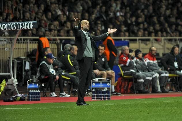 Fußball, CL, AS Monaco - Manchester City Pep Guardiola (coach Manchester City) FOOTBALL : AS Monaco vs Manchester City - Champions League - 15 03 2017 NorbertScanella Panoramic 