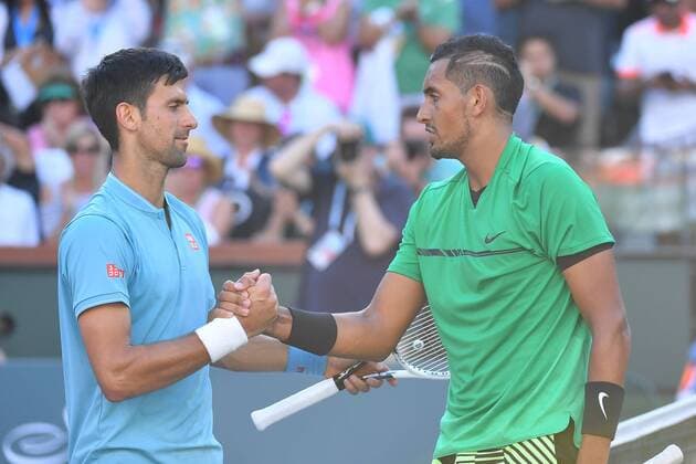 Bilder des Tages - SPORT Nick Kyrgios (Aus) vs Novak Djokovic (Ser) TENNIS : BNP PARIBAS OPEN INDIAN WELLS 2017 antoinecouvercelle panoramic 