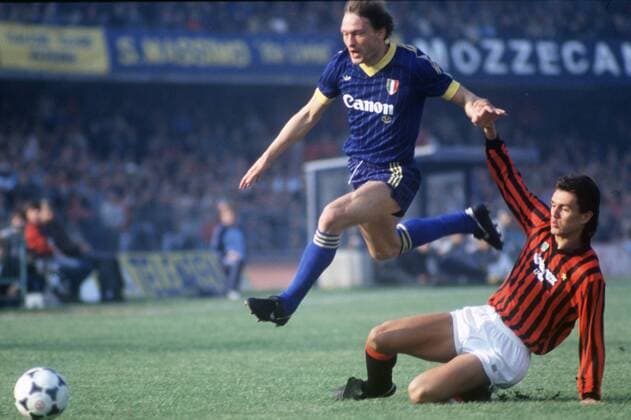 PREBEN ELKJAER LARSEN, PAOLO MALDINI CAMPIONATO SERIE A 1985-86 VERONA-MILAN 1-0
