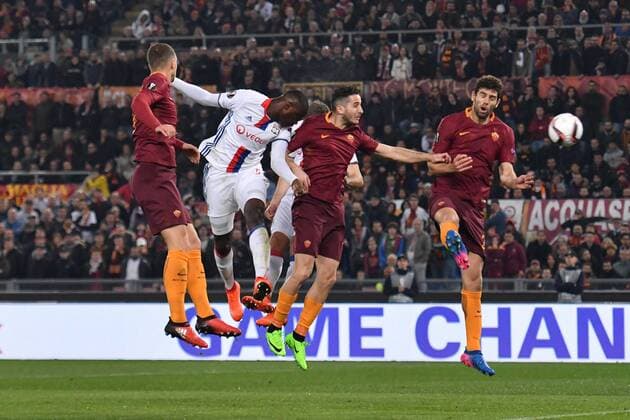 Fußball, EL, AS Rom - Olympique Lyon Gol Mouctar Dikhaby Lyon 0-1 Goal celebration Football, Roma 16-03-2017 Europa League 2016 2017 Round of 16 AS Rom - Olympique Lyon AndreaxStaccioli