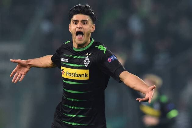 Fußball Europa League Achtelfinale Borussia Mönchengladbach - FC Schalke 04 am 16.03.2017 im Borussia-Park in Mönchengladbach Torjubel zum 2:0 durch Mahmoud Dahoud ( Mönchengladbach ) xRx