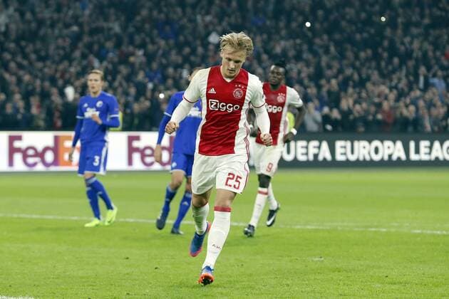 (L-R) Ludwig Augustinsson of FC Copenhagen, Uros Matic of FC Copenhagen, Kasper Dolberg of Ajax, Bertrand Traore of Ajaxduring the UEFA Europa League round of 32 match between Ajax Amsterdam and FC Copenhagen at the Amsterdam Arena on March 16, 2017 in Amsterdam, The Netherlands Ajax v FC Kopenhagen UEFA Europa League 2016 2017 xVIxxIVx 7354141