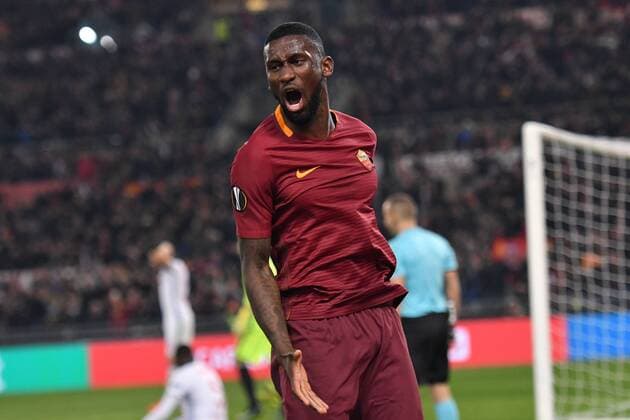 Esultanza Gol Antonio Rudiger Roma 2-1 Goal celebration Football, Roma 16-03-2017 Europa League 2016 2017 Round of 16 AS Rom - Olympique Lyon AndreaxStaccioli