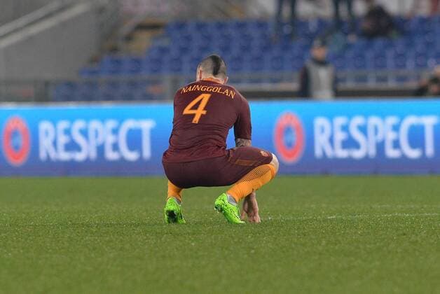 March 16, 2017 - Rome, Italy - Radja Nainggolan during the Europe League football match A.S. Roma vs Olympique Lyonnais at the Olympic Stadium in Rome, on march 16, 2017. AS Roma v Olympique Lyonnais - UEFA Europa League Round of 16: Second Leg  - ZUMAn230 20170317_zaa_n230_002 Copyright: xSilviaxLorex