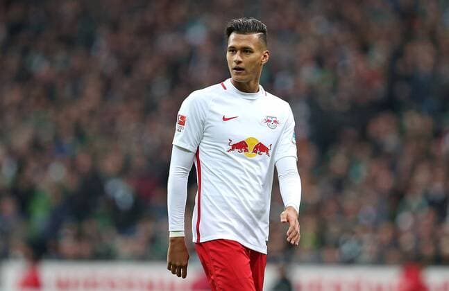 18.03.2017, Fussball 1.Bundesliga 2016 2017, 25.Spieltag, SV Werder Bremen - RB Leipzig, im Weserstadion Bremen. Davie Selke (RB Leipzig) 