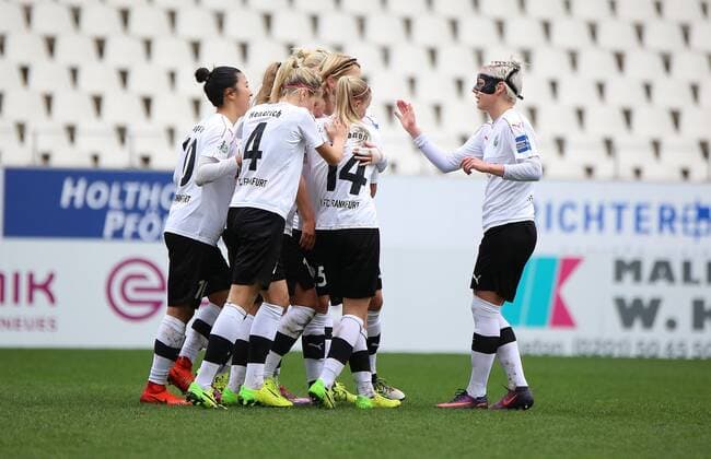19.03.2017 xcex Deutschland, Essen, Frankfurt, Fussball, Frauenfussball Allianz Frauen-Bundesliga Saison 2016 2017 Torjubel FFC Frankfurt, Jubel, Freude, Emotionen