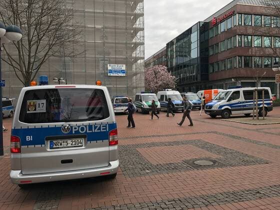 Polizeipräsenz in der Dortmunder Innenstadt - 22.03.2017: Deutschland vs. England, Westfalenstadion Dortmund