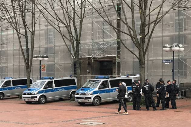 Polizeipräsenz in der Dortmunder Innenstadt - 22.03.2017: Deutschland vs. England, Westfalenstadion Dortmund
