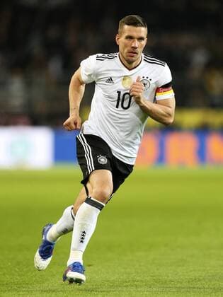 Lukas Podolski of Germany in action during his final international match Länderspiel during the International Friendly Länderspiel at Signal Iduna Park, Dortmund. Picture date: March 22nd, 2017. Pic credit should read: Matt McNulty Sportimage EDITORIAL USE ONLY. No use with unauthorised audio, video, data, fixture lists, club league logos or live services. Online in-match use limited to 120 images, no video emulation. No use in betting, games or single club league player publications.