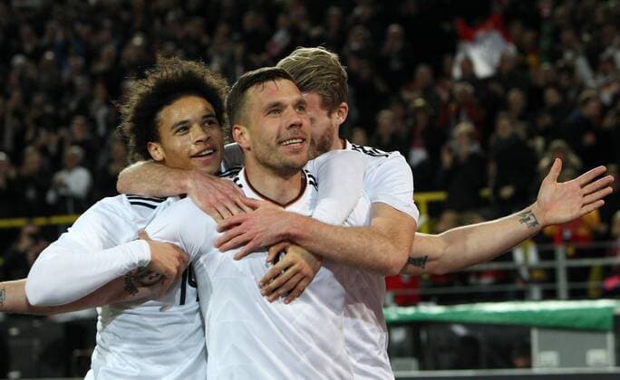 Fußball Länderspiel: Deutschland - England am 22.03.2017, International Friendly Länderspiel Germany - England, Signal Iduna Park Dortmund, Germany, xmdx, freundschaftsspiel, testspiel, germany, england, dfb, nationalmannschaft, die mannschaft, 1-0 torjubel druch Lukas PODOLSKI (10, Deutschland, Germany) Deutschland - England