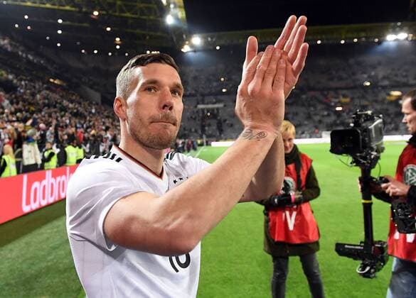 22.03.2017, xjhx, Fussball Freundschaftsspiel, Deutschland - England, emspor, v.l. Lukas Podolski (Deutsche Fussball Nationalmannschaft DFB) Dortmund