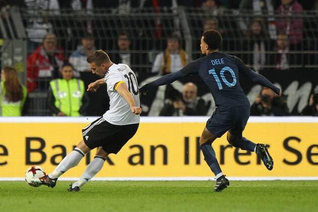 22.03.2017, Signal Iduna Park, Dortmund, GER, Testspiel, Deutschland vs England, im Bild Lukas Podolski of Germany scores his sides 1st goal Lukas Podolski of Germany scores his sides 1st goal during the friendly soccer match between Germany and England at the Signal Iduna Park in Dortmund, Germany on 2017 03 22. Dortmund  EP_fil  