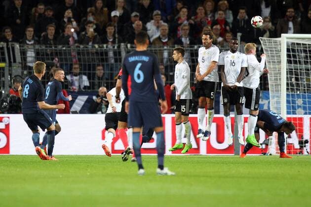 22.03.2017, Signal Iduna Park, Dortmund, GER, Testspiel, Deutschland vs England, im Bild Eric Dier of England has a shot on goal from a free kick Eric Dier of England has a shot on goal from a free kick during the friendly soccer match between Germany and England at the Signal Iduna Park in Dortmund, Germany on 2017 03 22. Dortmund  EP_fil  