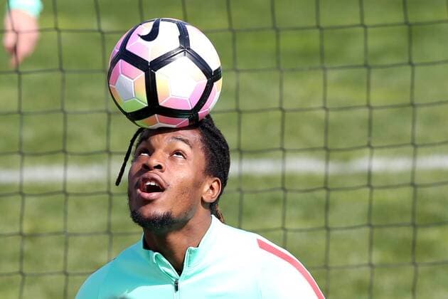 Fußball, Nationalteam Portugal, Training March 21, 2017 - Lisbon, Portugal - Portugals midfielder Renato Sanches in action during a training session at Cidade do Futebol (Football City) training camp in Oeiras, outskirts of Lisbon on March 21, 2017, ahead of the FIFA World Cup WM Weltmeisterschaft Fussball Russia 2018 qualifier match Portugal vs Hungary. Portugal s Football Team Training Session In Lisbon  - ZUMAn230 20170321_zaa_n230_434 Copyright: xPedroxFiuzax