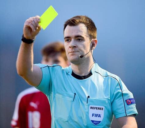 SOCCER - U17 U 17 EURO quali, AUT vs FRA ROHRBACH,AUSTRIA,23.MAR.17 - SOCCER - UEFA European Under-17 Championship, qualifiers, Elite round, OEFB international match Länderspiel Austria vs France. Image shows referee Donald Robertson (SCO). GEPAxpictures xMichaelxRiedler