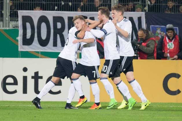 Torjubel; Jubel, celebration, Fußball, Länderspiel, U21 U 21 Deutschland - England, xprx