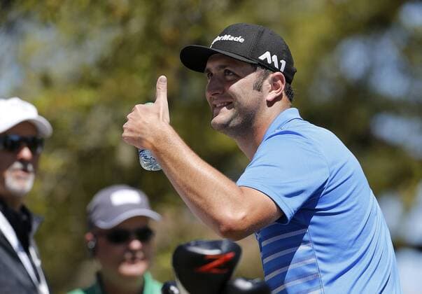 Jon Rahm of the Spain gestures during the fifth round of the PGA Golf Herren Dell Match Play golf tournament at the Country Club in Austin, Texas, United States, 25 March 2017. The World Championship WM Weltmeisterschaft that will end next 26 March offers a prize of 9,750,000 dollars. DELL MATCH PLAY GOLF TOURNAMENT IN AUSTIN, TEXAS !ACHTUNG: NUR REDAKTIONELLE NUTZUNG!  Copyright: xChrisxCovattax TEX001 20170325-636260777840779770