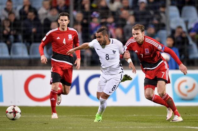 08 DIMITRI PAYET (fra) - 07 Lars Gerson (lux) FOOTBALL : Luxembourg vs France - Qualifications Coupe du Monde 2018 - 25 03 2017 AnthonyBIBARD FEP Panoramic 