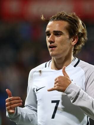 Bilder des Tages - SPORT (170326) -- LUXEMBOURG, March 26, 2017 -- Antoine Griezmann of France celebrates scoring during the FIFA World Cup WM Weltmeisterschaft Fussball 2018 qualifying football match between France and Luxembourg in Luxembourg, March 25, 2017. ) (SP)LUXEMBOURG-FOOTBALL-WORLD CUP-QUALIFYING GongxBing 