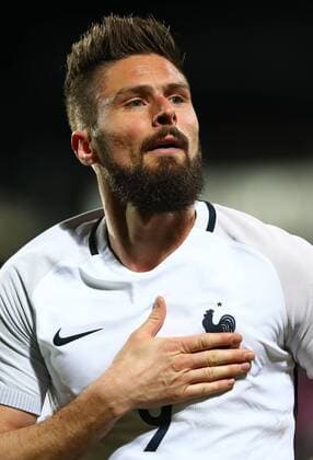 (170326) -- LUXEMBOURG, March 26, 2017 -- Olivier Giroud of France celebrates scoring during the FIFA World Cup WM Weltmeisterschaft Fussball 2018 qualifying football match between France and Luxembourg in Luxembourg, March 25, 2017. ) (SP)LUXEMBOURG-FOOTBALL-WORLD CUP-QUALIFYING GongxBing 